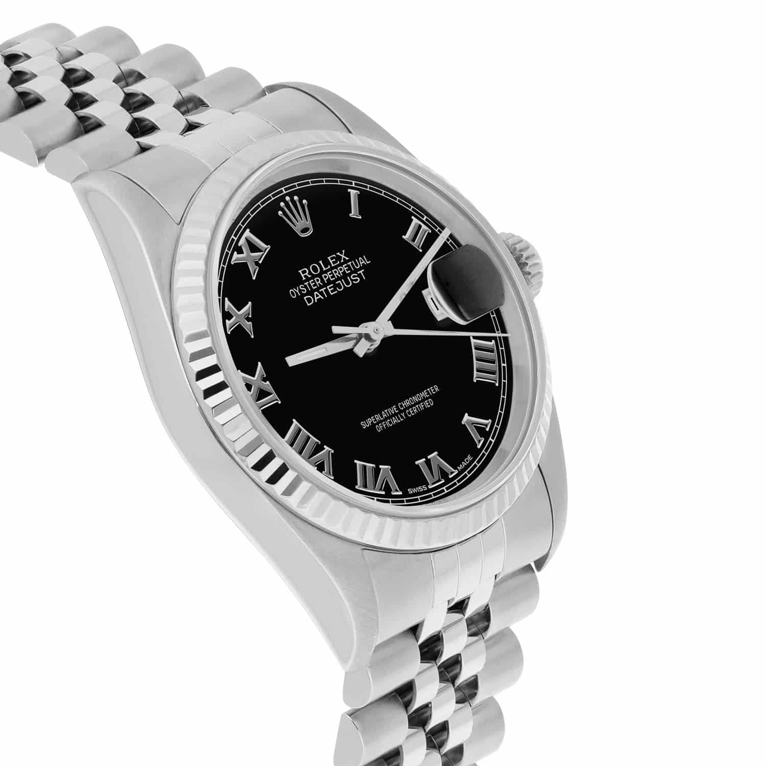 Rolex Datejust 36mm Stainless Steel 16234 Black Roman Dial, Jubilee Circa - 1995