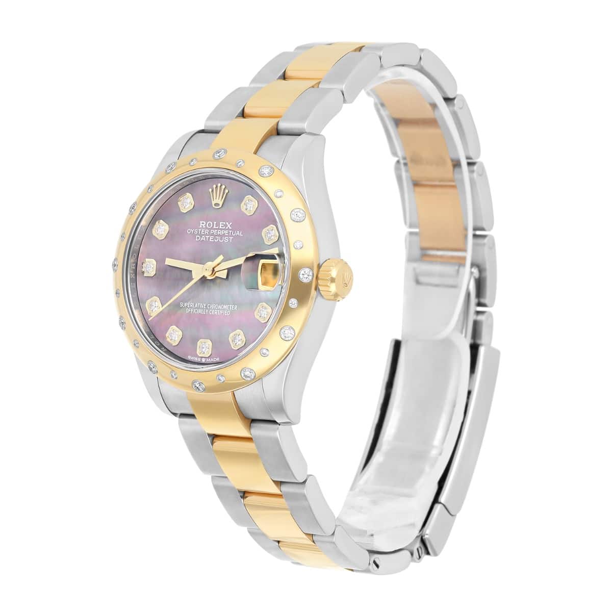 Rolex Women's Datejust 31 278343RBR Black Mother of Pearl Diamond Oyster Mint