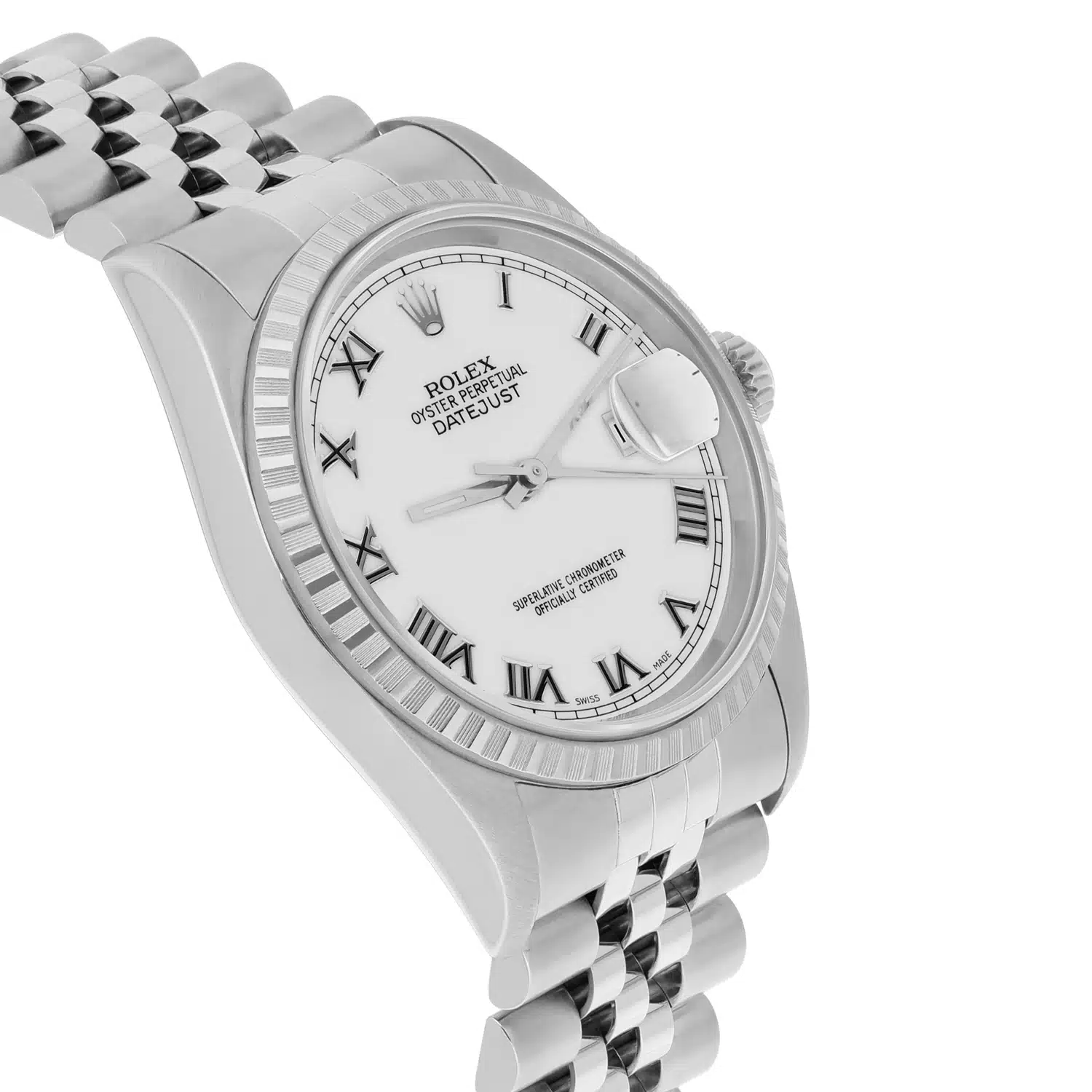 Rolex Datejust 36mm Stainless Steel Watch White Roman Dial 16220 Circa 2000 – image 5