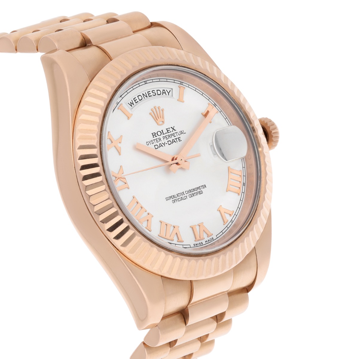 Rolex Day-Date II 218235 Men's Ivory Dial Rose Gold 41mm President Box/Papers