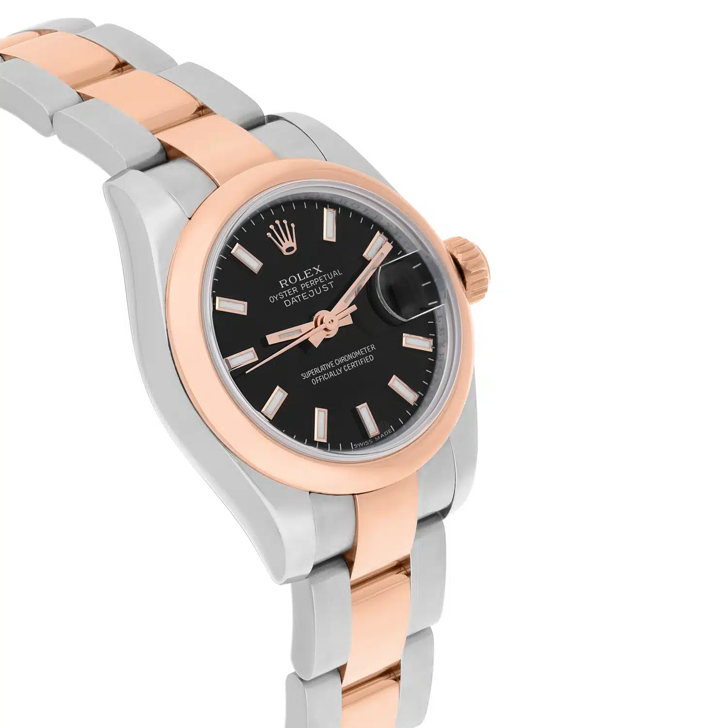 Discontinued Rolex Datejust 179161 Ladies 26mm Black Dial Two Tone Rose 2020 – image 5