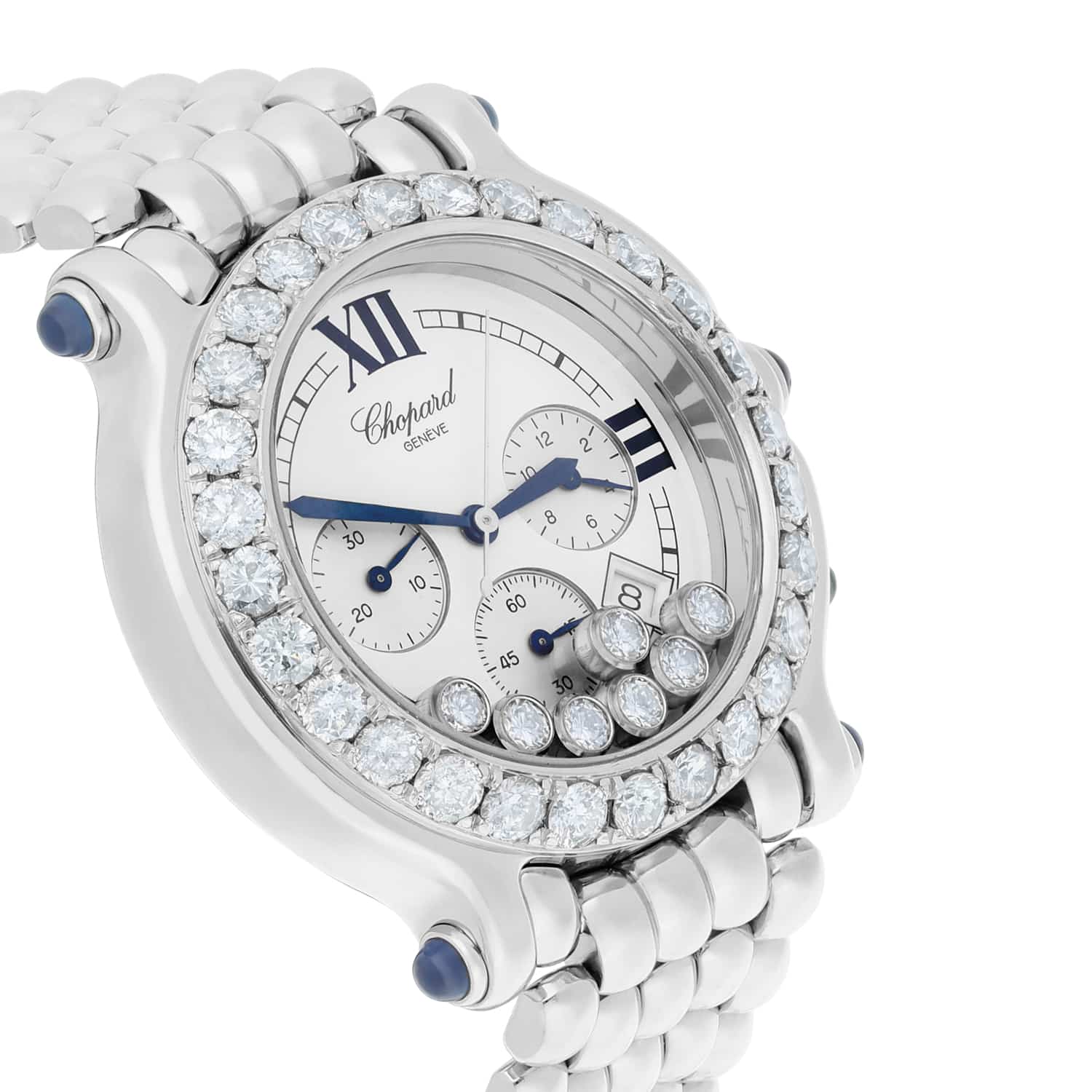 Chopard Happy Sport Chronograph Steel Ladies Watch with Diamonds 38mm 28/8267-23