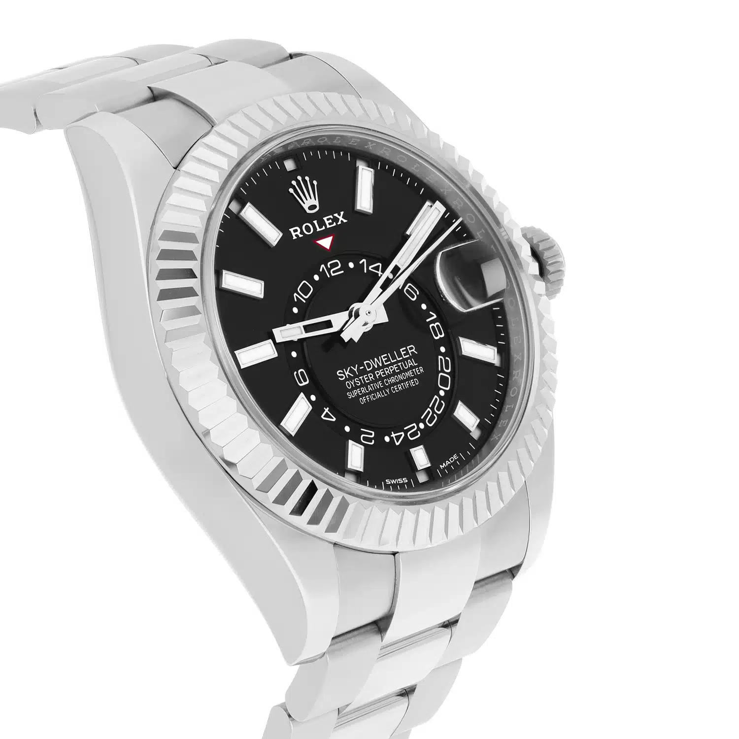 Rolex Sky-Dweller 326934 42mm 18k White Gold Bezel Steel Watch Oyster Black 2022 – image 5