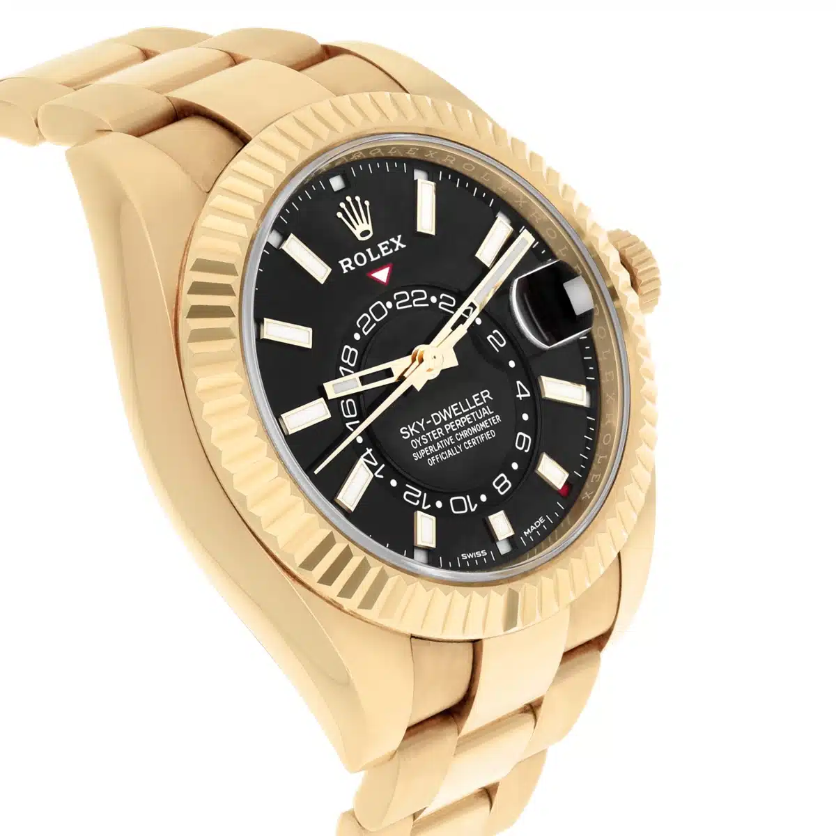 Rolex Sky-Dweller 18k Yellow Gold Black Dial 42mm Watch 326938 Box/Papers – image 5