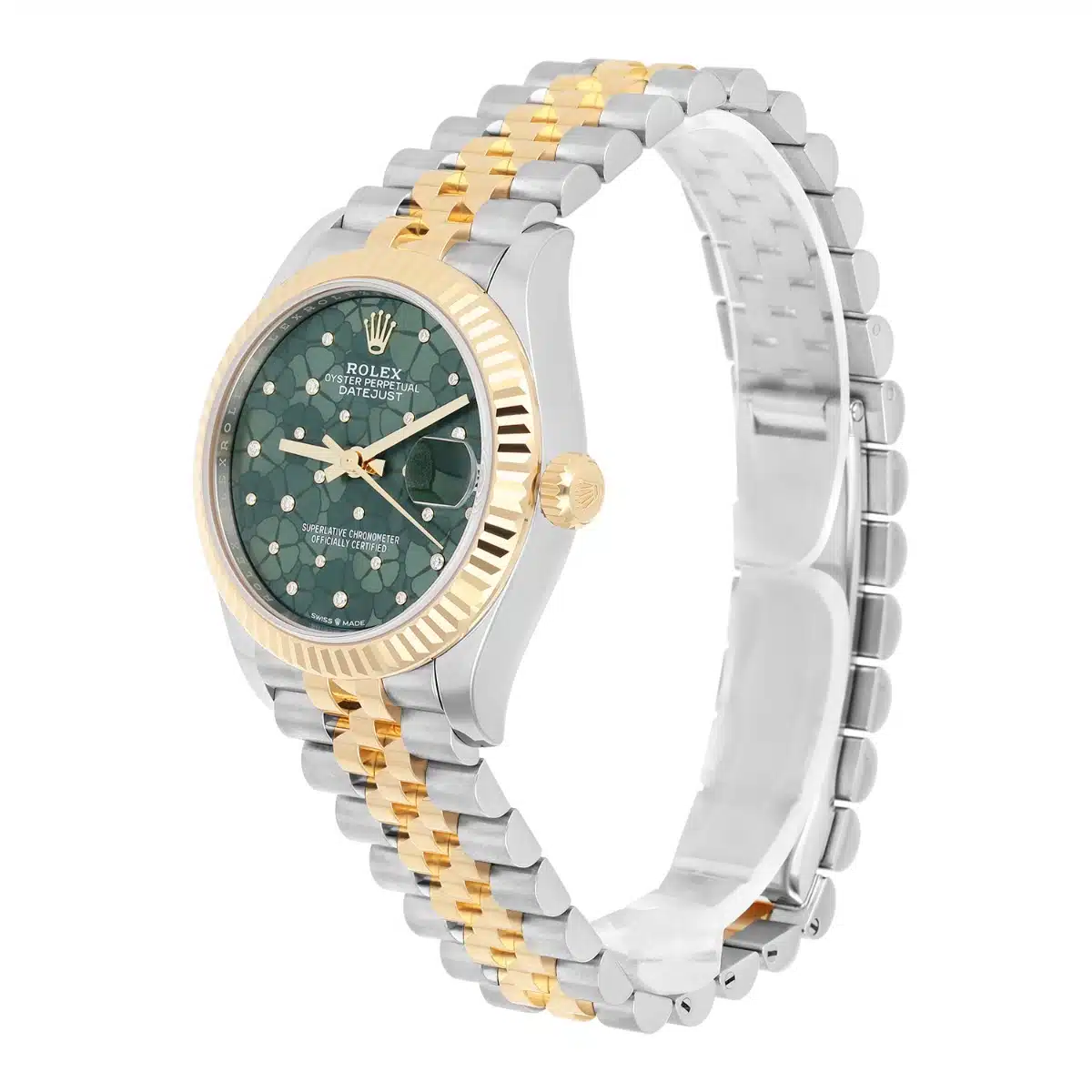 Rolex Datejust 31mm 278273-0032 Stainless Steel and Yellow Gold with Green Floral Diamond Dial 2023 – image 4