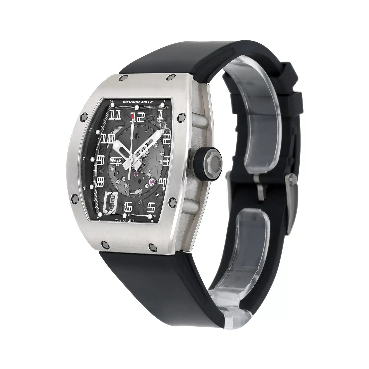 Richard Mille RM 005 Manual Wind White Gold Mens Watch Rubber Band Complete – image 6