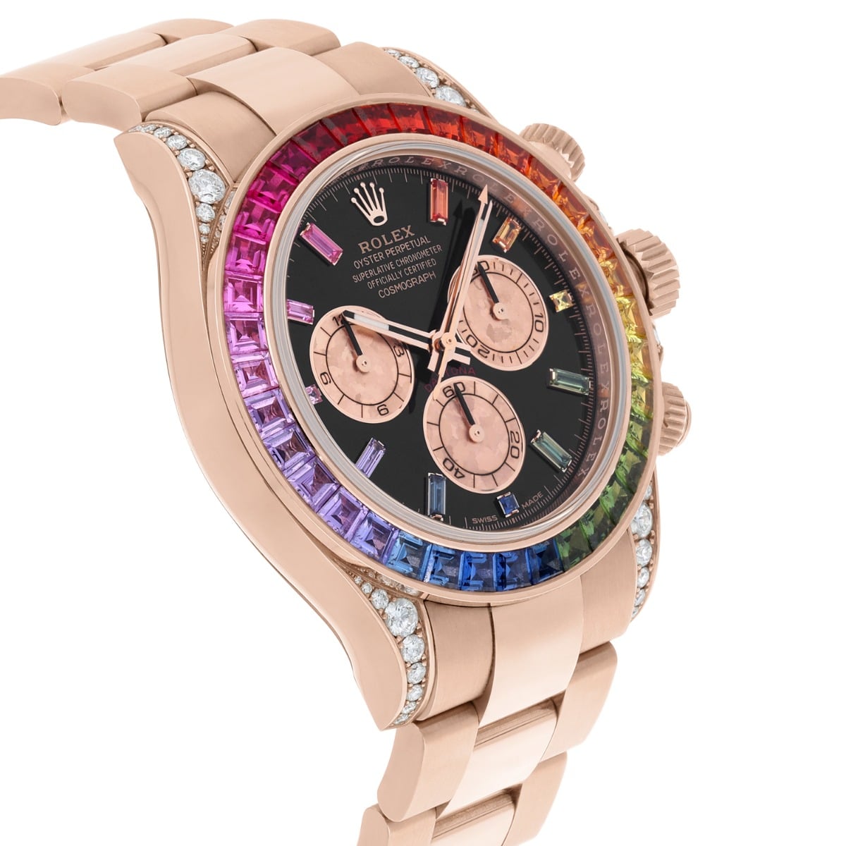 Rolex Daytona 116595RBOW 'Rainbow' Rose Gold Black Dial Watch MINT 2018