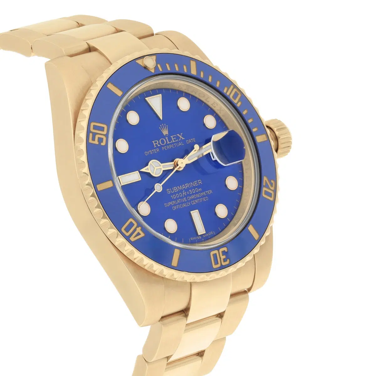 Rolex Submariner Ceramic Blue 116618LB Yellow Gold 40mm Watch - 2009 – image 5