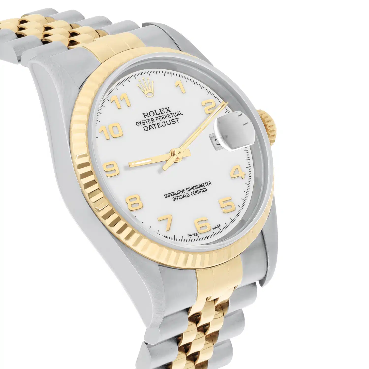 Rolex Datejust 36mm 16233 Two Tone White Arabic Dial Jubilee Circa 2000 – image 6