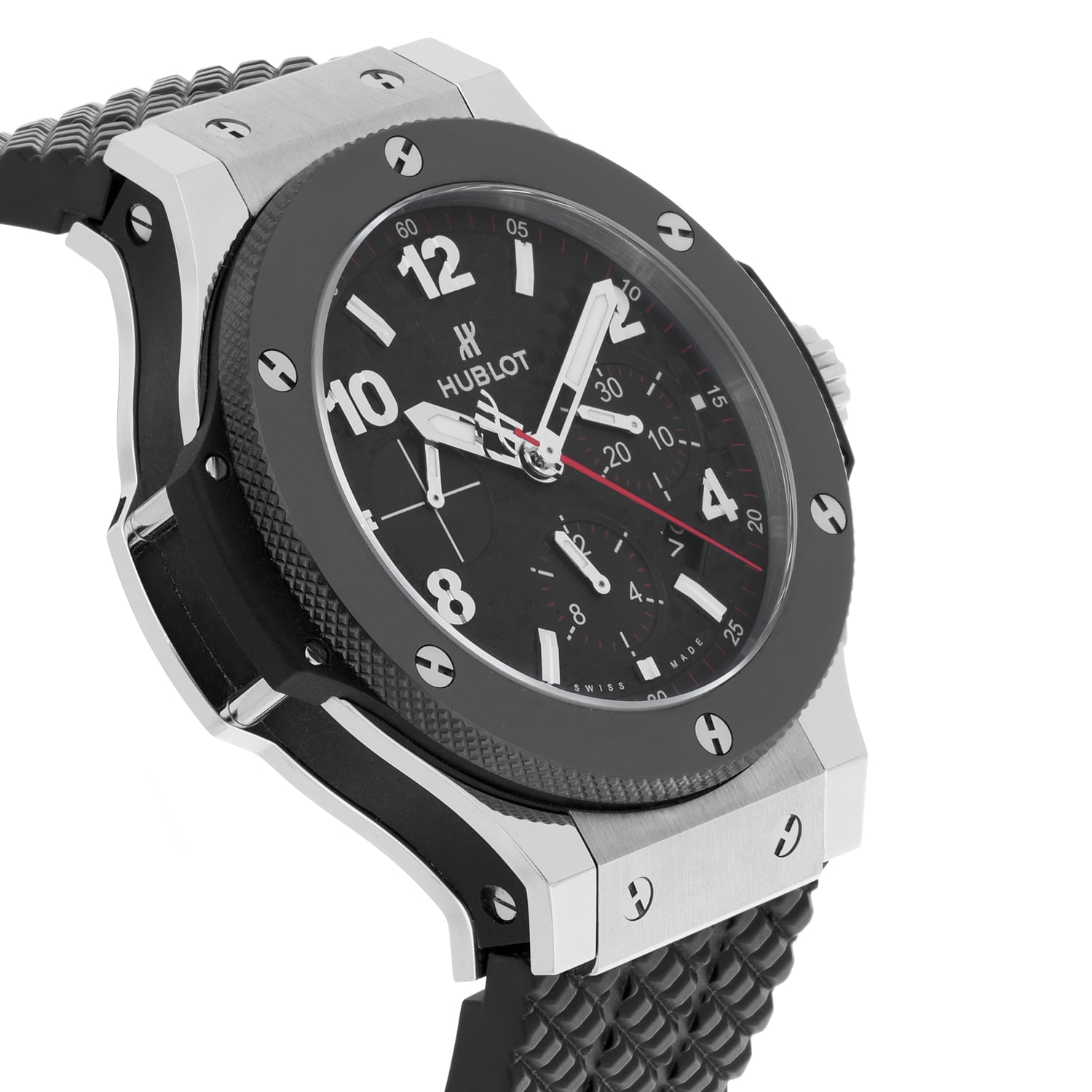 Hublot Big Bang 44 mm BLACK DIAL CERAMIC BEZEL RUBBER BAND 301.SB.131.RX UNWORN