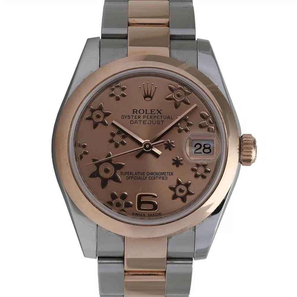 Rolex Datejust 31mm 178241 Steel & Pink Gold Watch Pink Flower Dial