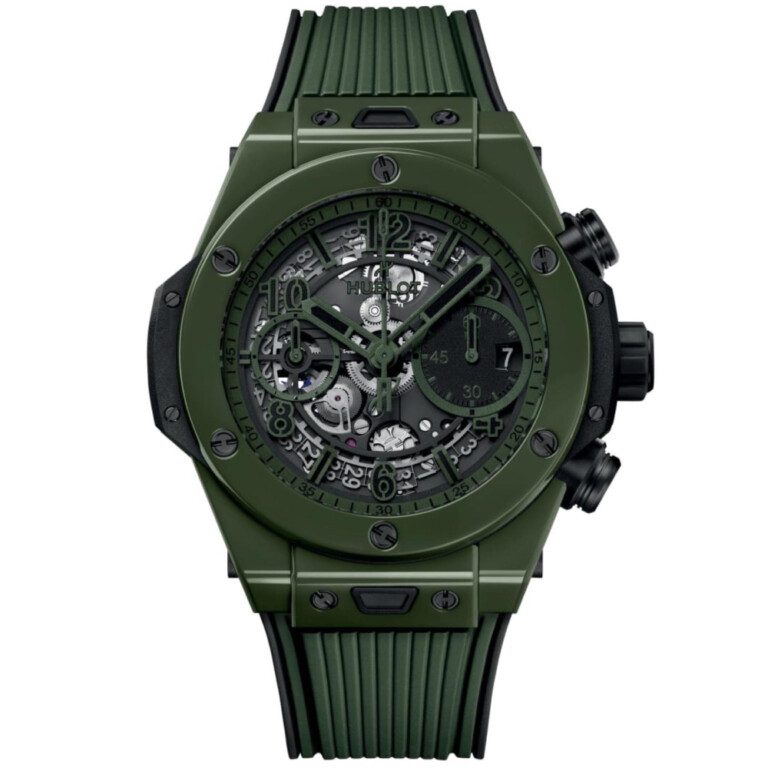Hublot Big Bang Unico 441.GX.5210.RX 42mm Green Ceramic with Grren Rubber Watch Skeleton Dial