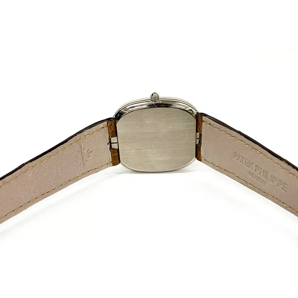 Patek Philippe Golden Ellipse 3738G-100 White Gold With Brown Leather Watch Grey Dial – image 4
