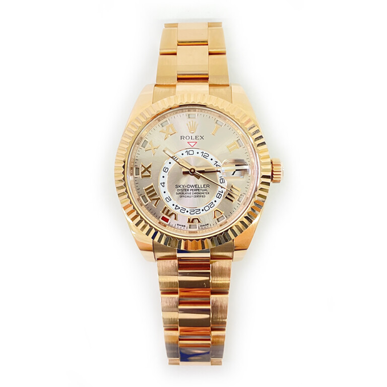 Rolex Sky-Dweller 42mm Sundust Roman Dial 326935 Rose Gold Oyster Bracelet MINT 2018