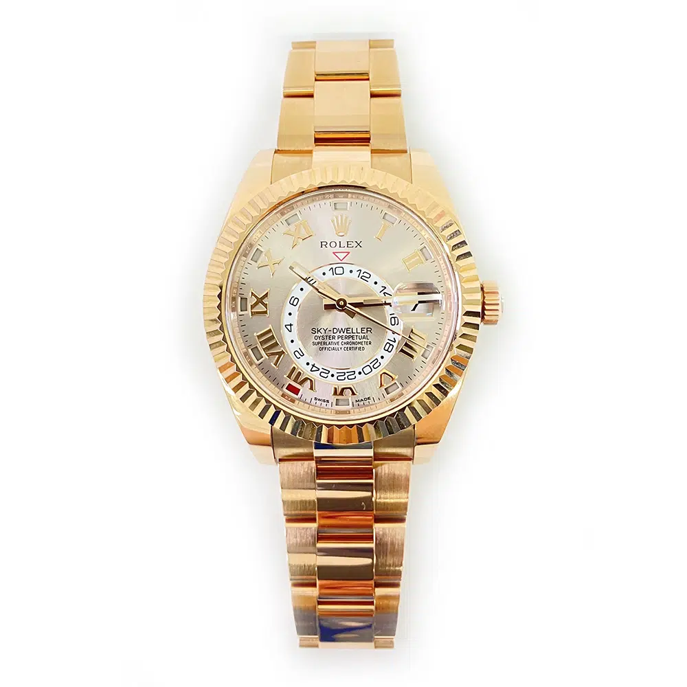 Rolex Sky-Dweller 42mm Sundust Roman Dial 326935 Rose Gold Oyster Bracelet MINT 2018