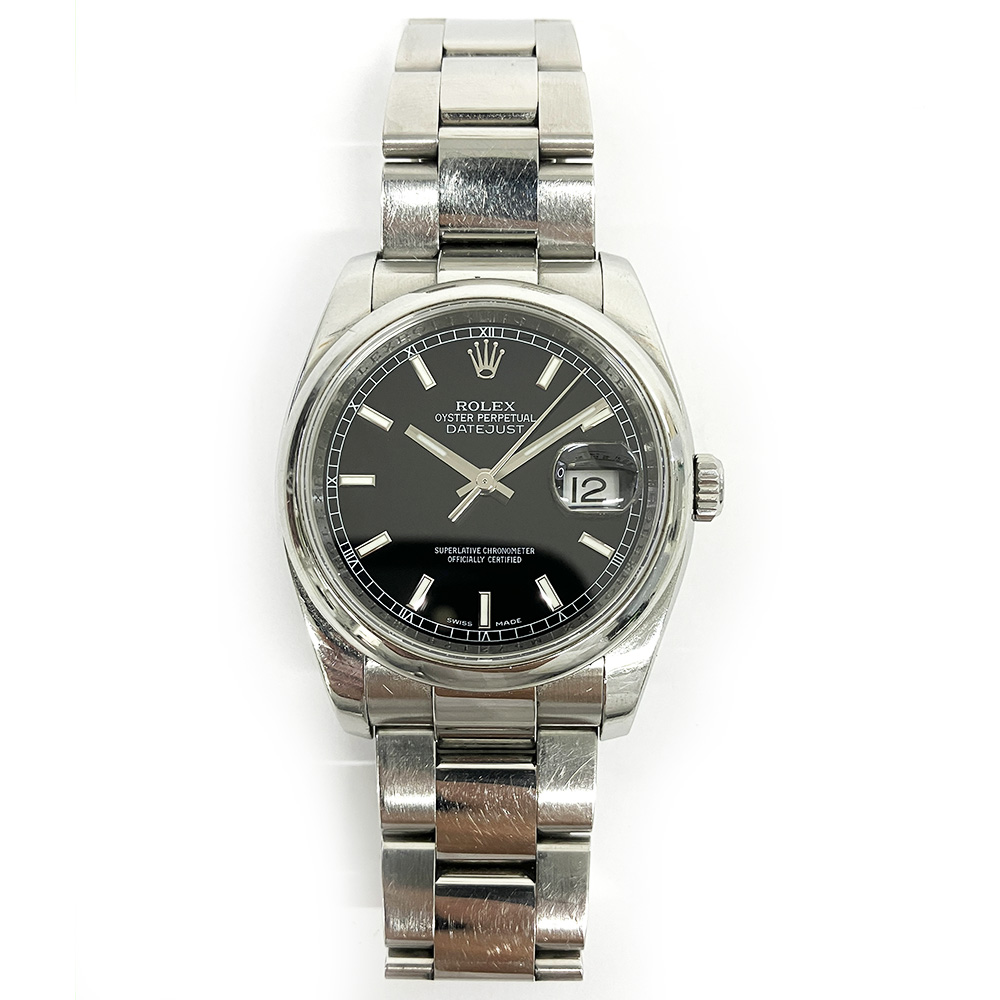 Rolex Datejust Perpetual 116200 36mm Stainless Steel with Black Dial Watch 2008