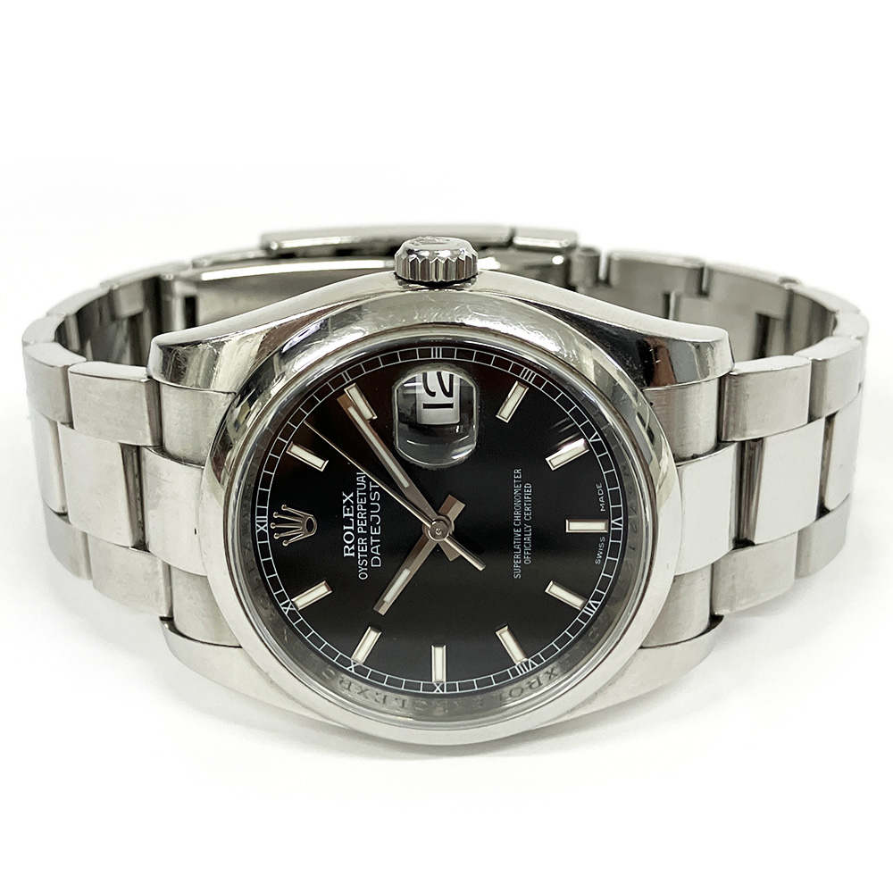 Rolex Datejust Perpetual 116200 36mm Stainless Steel with Black Dial Watch 2008