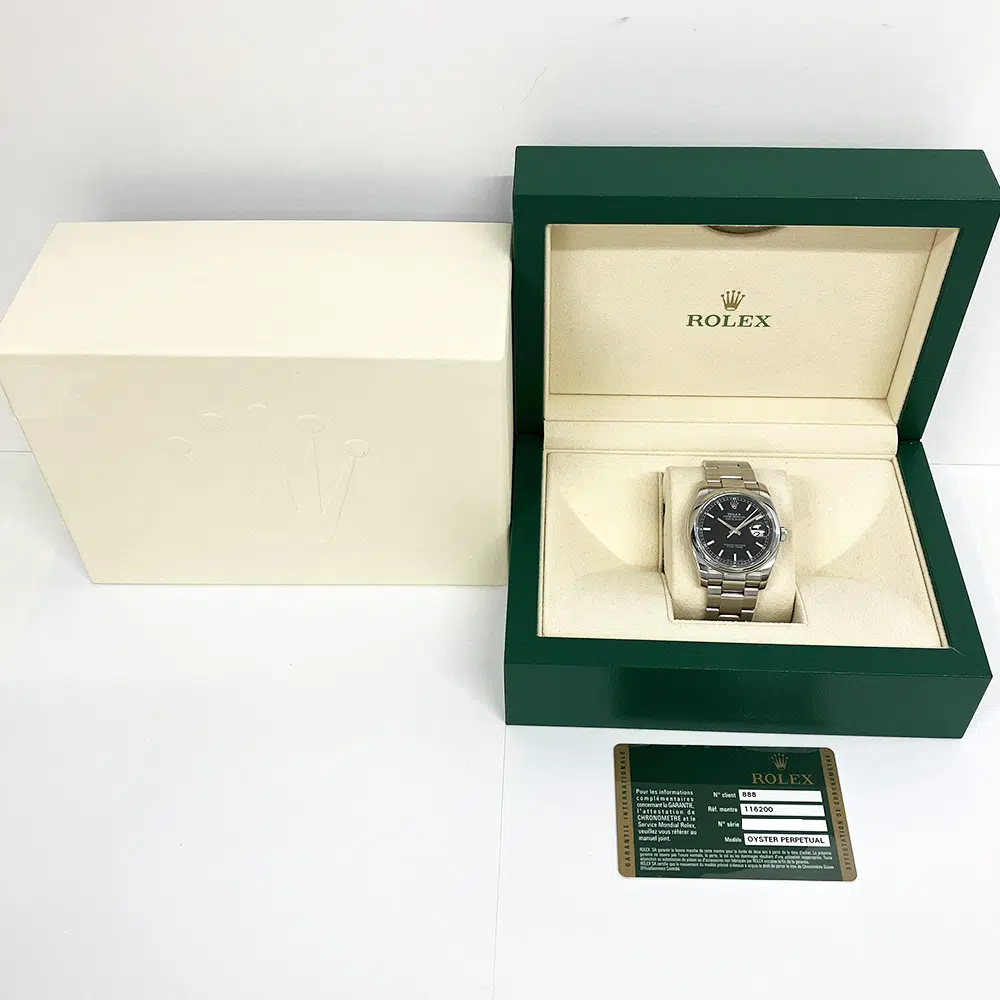 Rolex Datejust Perpetual 116200 36mm Stainless Steel with Black Dial Watch 2008 – image 8