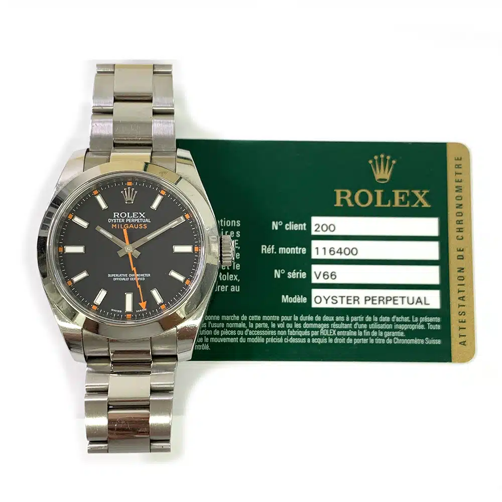 Rolex Milgauss 40mm 116400 Stainless Steel with Black Dial Watch – image 3