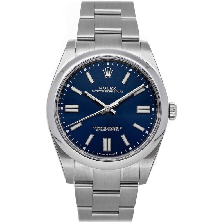 Rolex Oyster Perpetual 41mm 124300 Stainless Steel Watch Blue Index Dial 2022
