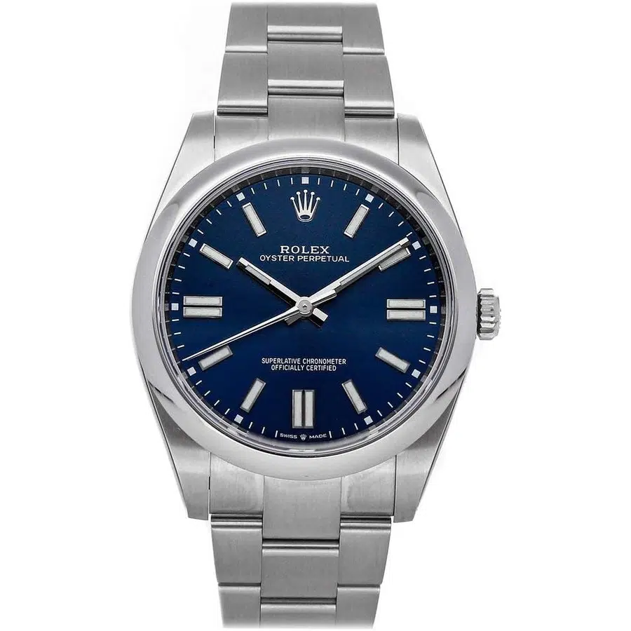 Rolex Oyster Perpetual 41mm 124300 Stainless Steel Watch Blue Index Dial 2022