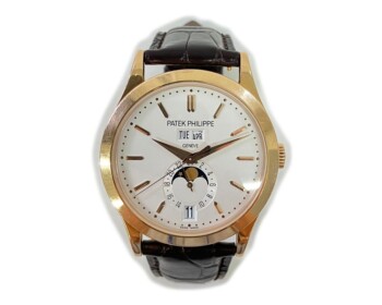 Patek Philippe Complications Annual Calendar 38.5mm 5396R-011 Rose Gold with Brown Leather Watch Silver Dial – alternate view