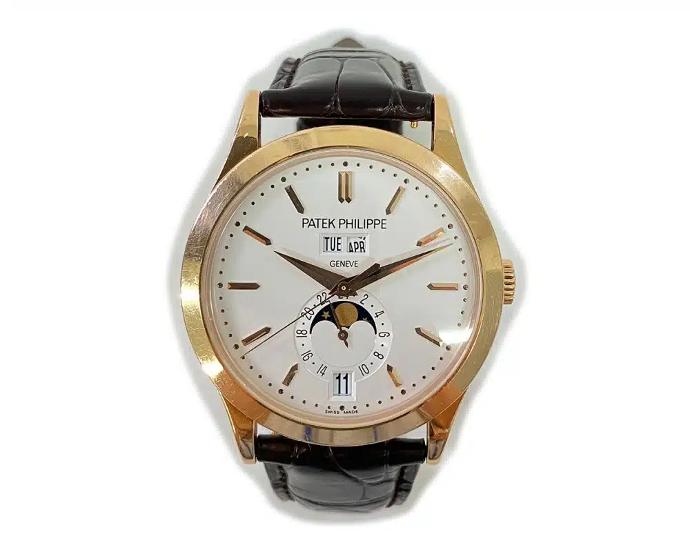 Patek Philippe Complications Annual Calendar 38.5mm 5396R-011 Rose Gold with Brown Leather Watch Silver Dial – image 2