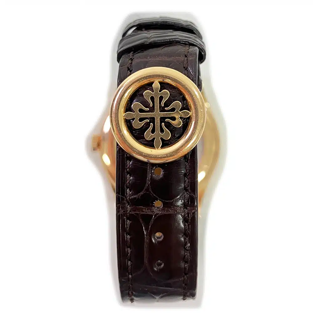 Patek Philippe Complications Annual Calendar 38.5mm 5396R-011 Rose Gold with Brown Leather Watch Silver Dial – image 4