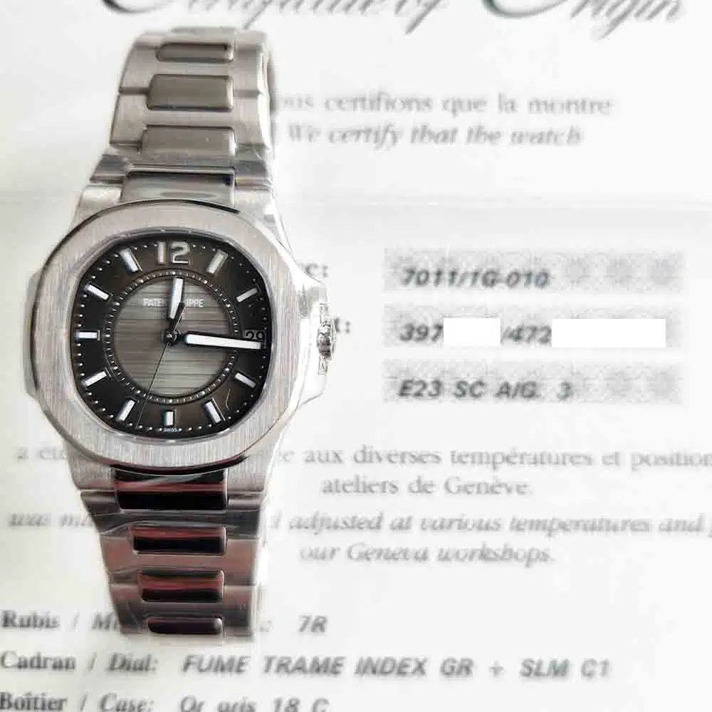 Patek Philippe Nautilus White Gold Grey Dial 7011/1G-010 Watch 2009 – image 2