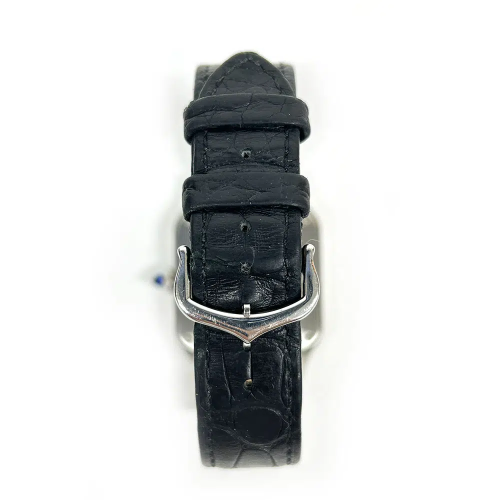 Cartier Santos-Dumont W2SA0011 Stainless Steel & Rose Gold Watch Silver Roman Dial – image 5