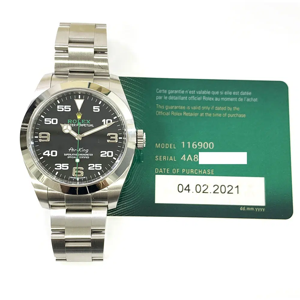 Rolex Air-King 40mm 116900 Oyster Stainless Steel Watch Black Arabic Dial 2021 – image 2