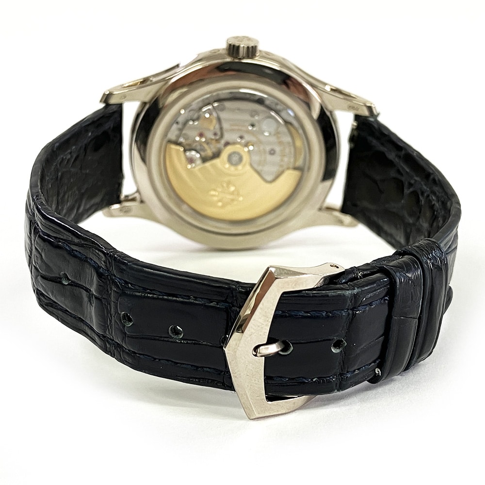 Patek Philippe Complications Annual Calendar 40mm 5205G-001 White Gold With Blue Leather Watch Grey Dial 2014