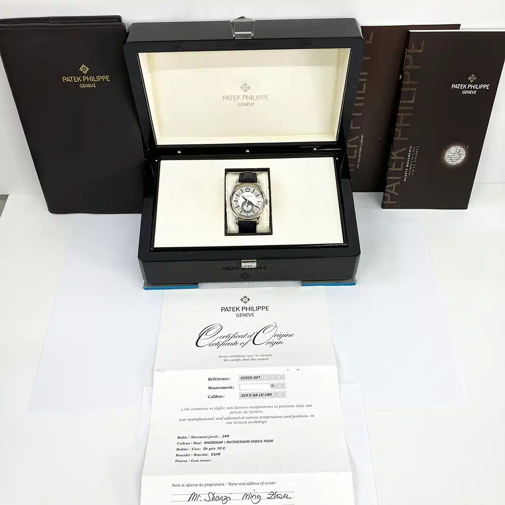 Patek Philippe Complications Annual Calendar 40mm 5205G-001 White Gold With Blue Leather Watch Grey Dial 2014 – image 9