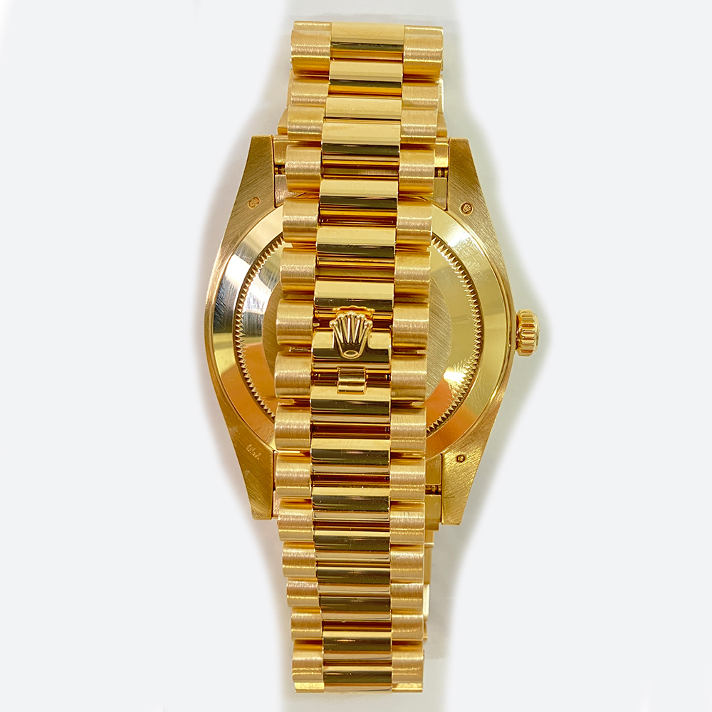 Rolex Day-Date President 40mm 228238-0005 YG Fluted Bezel Champagne Diamond Dial President Bracelet 2015