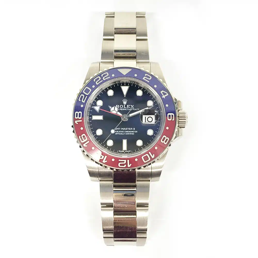 Rolex GMT-Master II Pepsi Bezel 116719BLRO Oyster White Gold Men's Watch Black Dial 2018 – image 3
