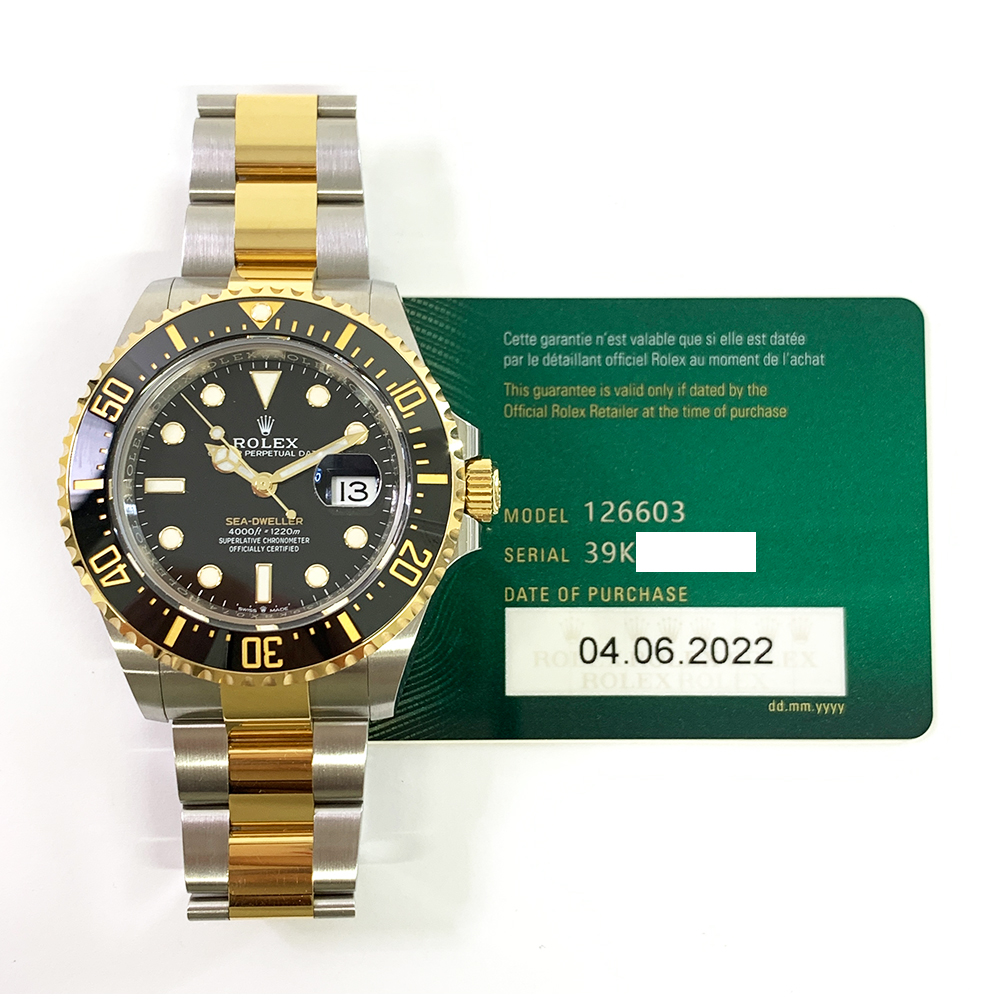 Rolex Sea-Dweller 43mm Oyster 126603 Stainless Steel & Yellow Gold Watch Black Dial 2022