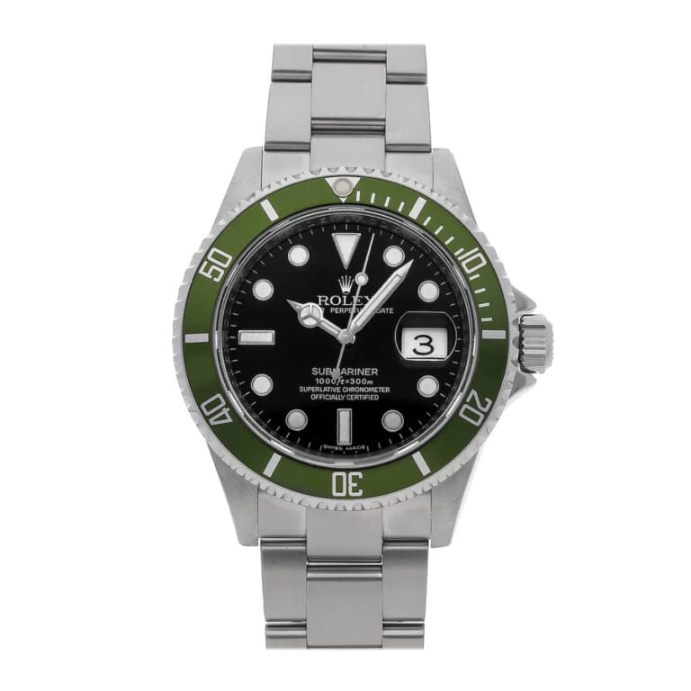 Rolex Submariner Date 40mm 16610LV Oyster Stainless Steel with Kermit Dial Watch 2008