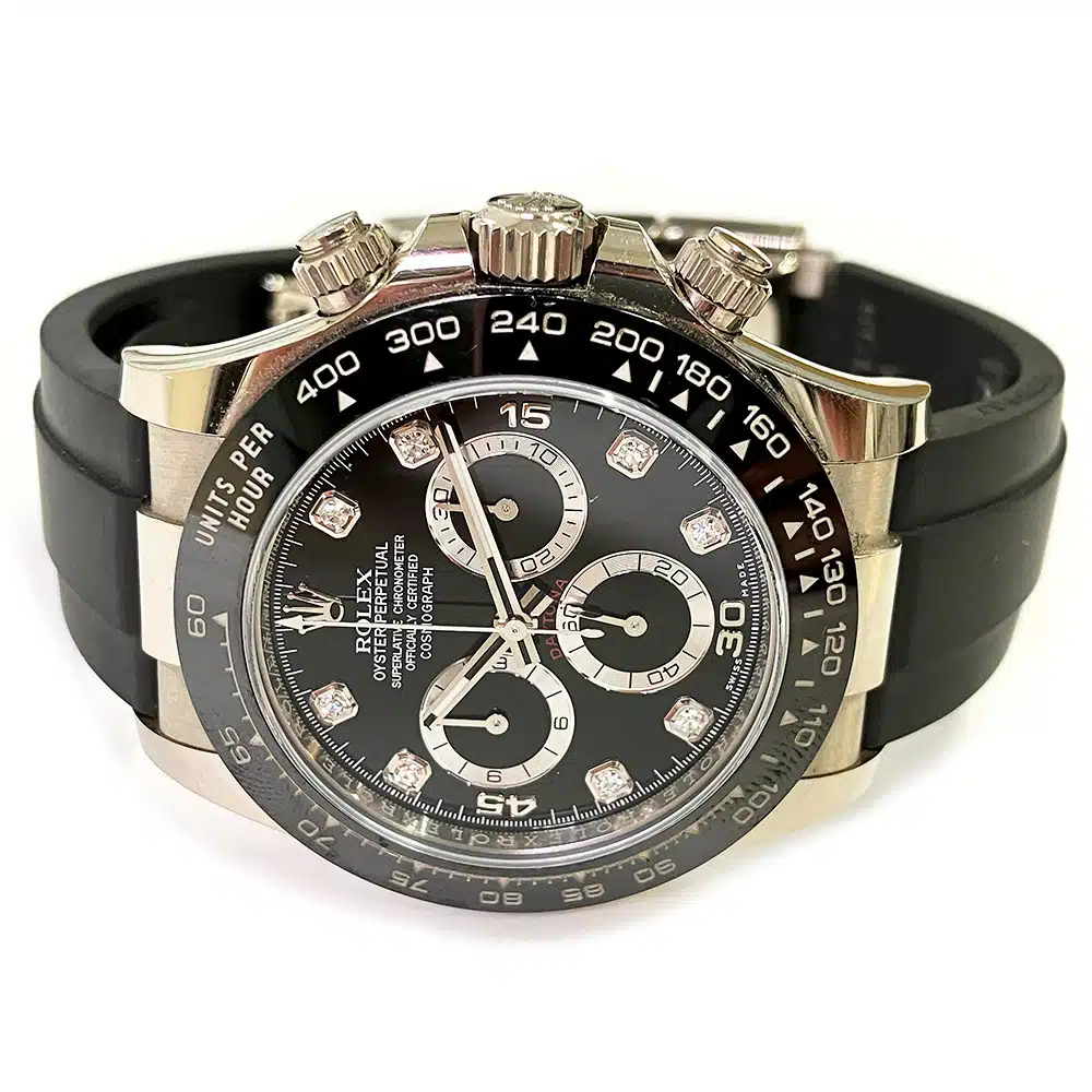 Rolex Daytona Black Diamond Dial 40mm White Gold 116519LN  Black Rubber Men's Watch 2020 – image 4