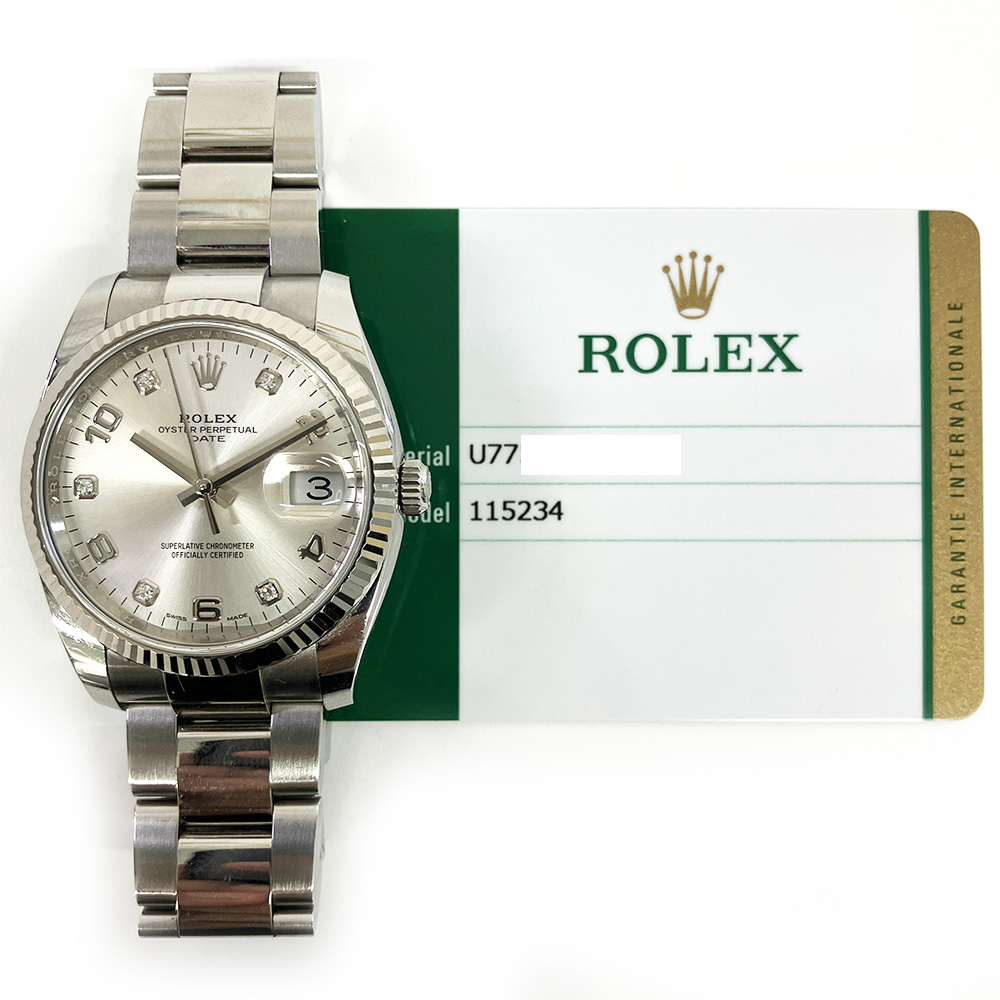 Rolex Oyster Perpetual Date 115234 34mm Stainless Steel with Silver Dial Watch 2020