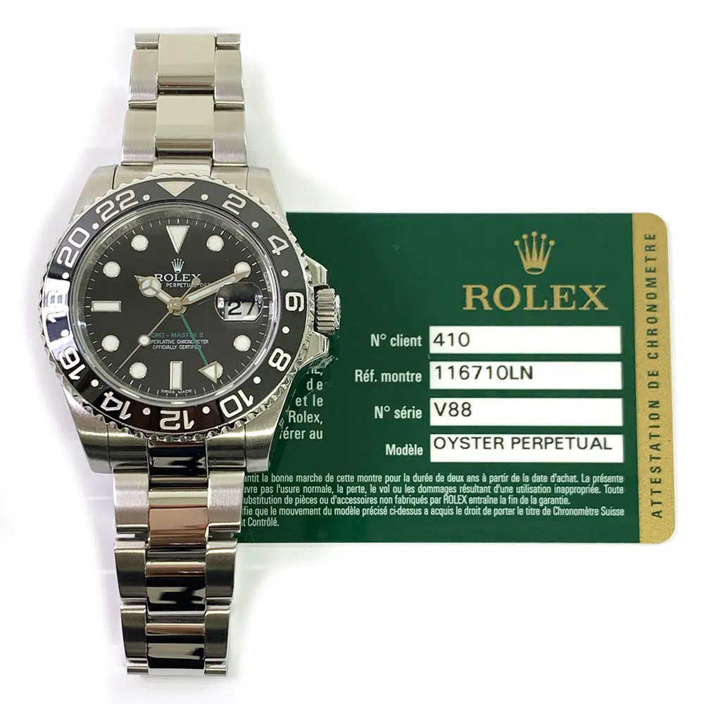 Rolex Oyster Bracelet GMT-Master II 40mm 116710LN Steel Watch Black Dial 2010 – image 2