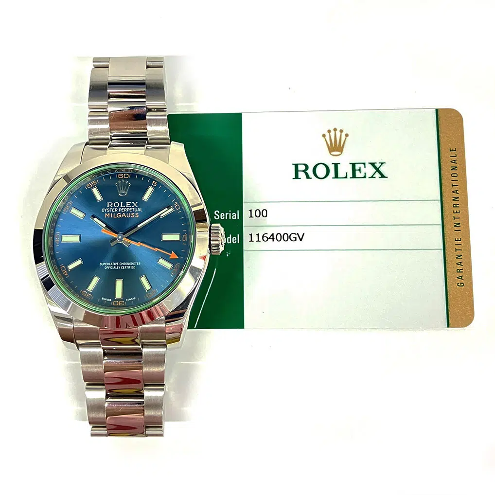 Rolex Milgauss 40mm Blue Index Dial 116400GV Stainless Steel Watch 2017 – image 2