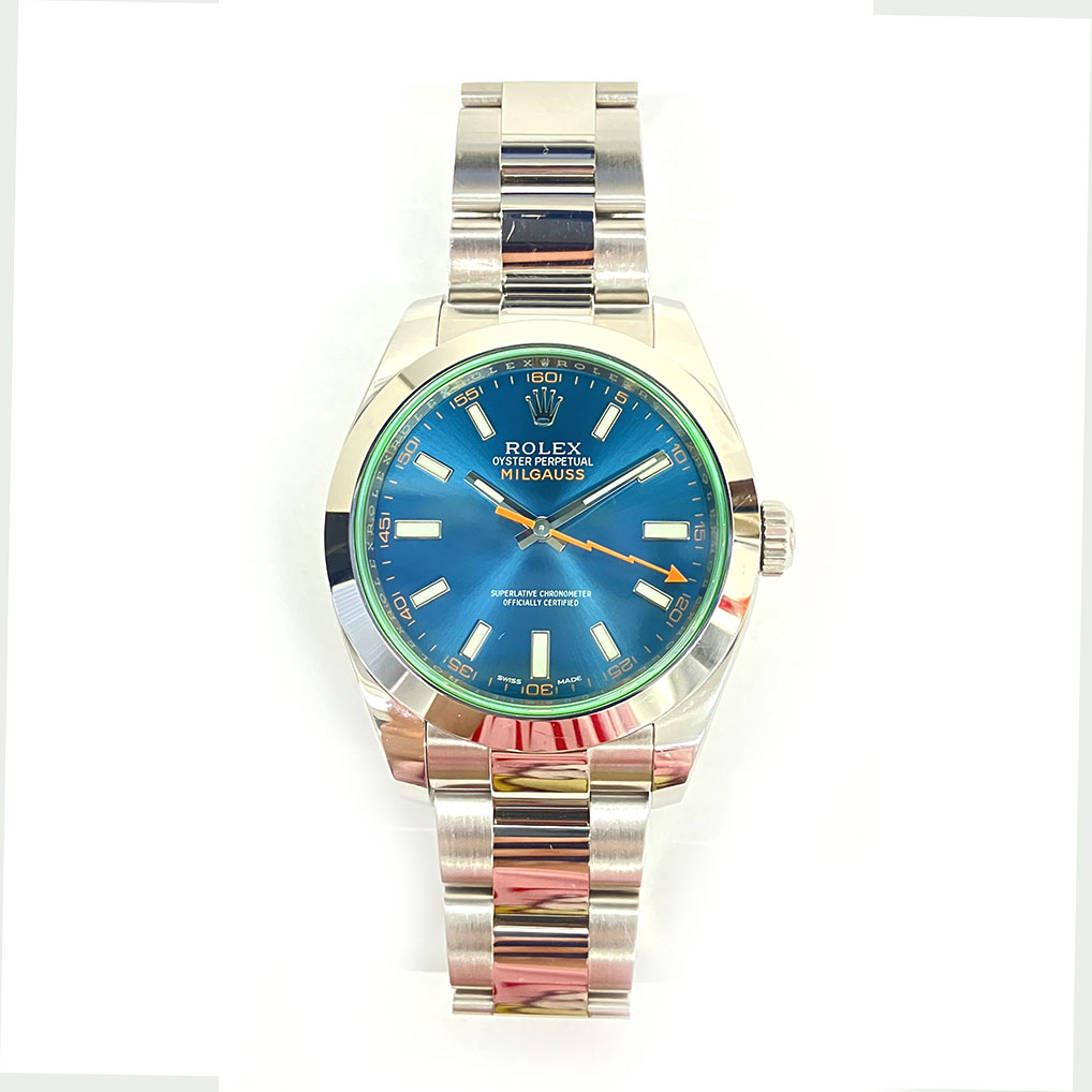 Rolex Milgauss 40mm Blue Index Dial 116400GV Stainless Steel Watch 2017