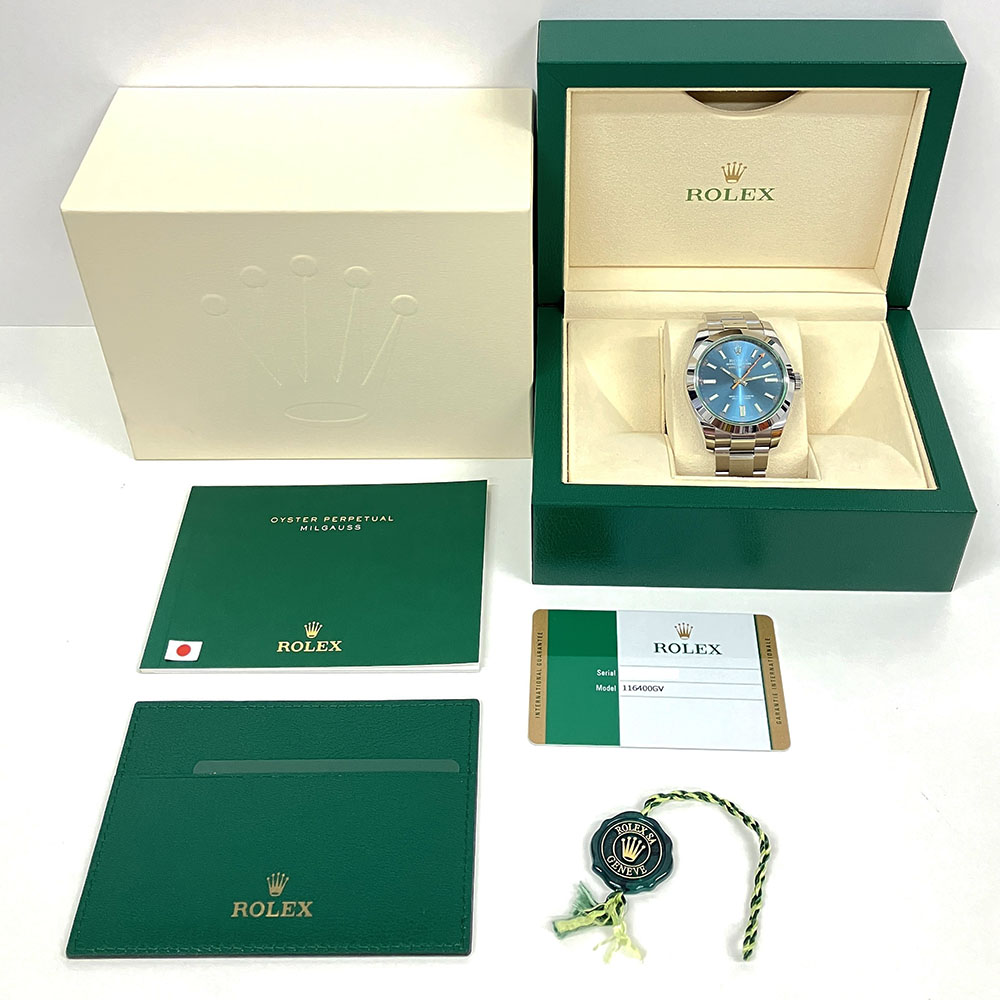 Rolex Milgauss 40mm Blue Index Dial 116400GV Stainless Steel Watch 2017