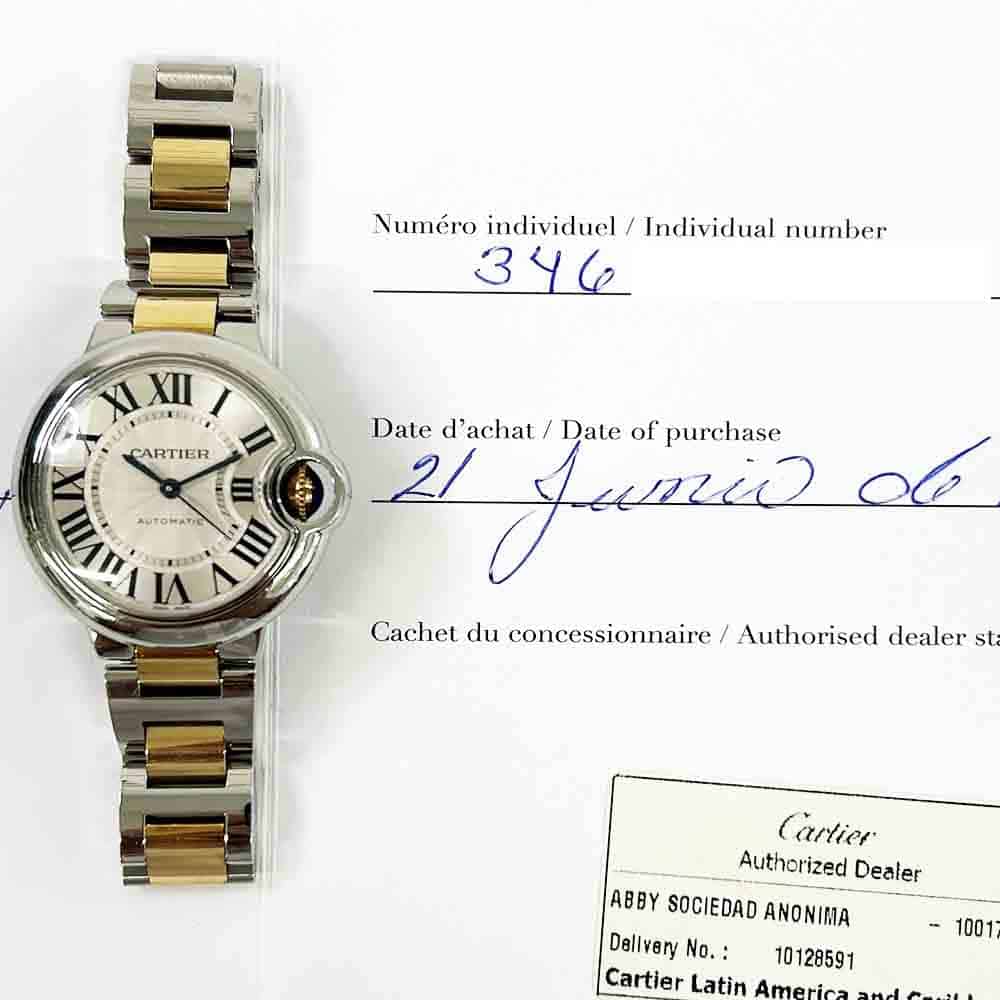 Cartier Ballon Bleu W6920099 Steel/Yellow Gold Bracelet with Silver Dial Watch 2014
