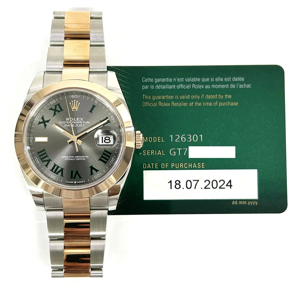 Rolex Datejust 41mm 126301-0015 Oyster Stainless Steel & Rose Gold Watch Wimbledon (Grey) Roman Dial 2024 – image 2