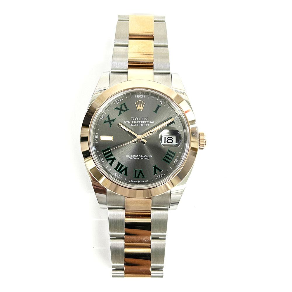 Rolex Datejust 41mm 126301 Oyster Stainless Steel & Rose Gold Watch Wimbledon (Grey) Roman Dial 2024