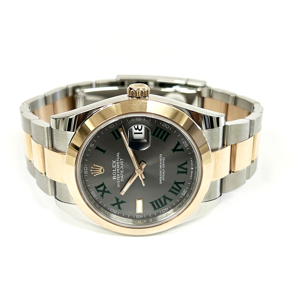Rolex Datejust 41mm 126301 Oyster Stainless Steel & Rose Gold Watch Wimbledon (Grey) Roman Dial 2024