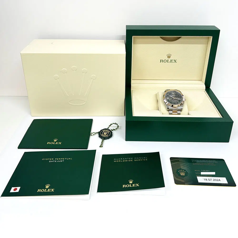 Rolex Datejust 41mm 126301-0015 Oyster Stainless Steel & Rose Gold Watch Wimbledon (Grey) Roman Dial 2024 – image 8