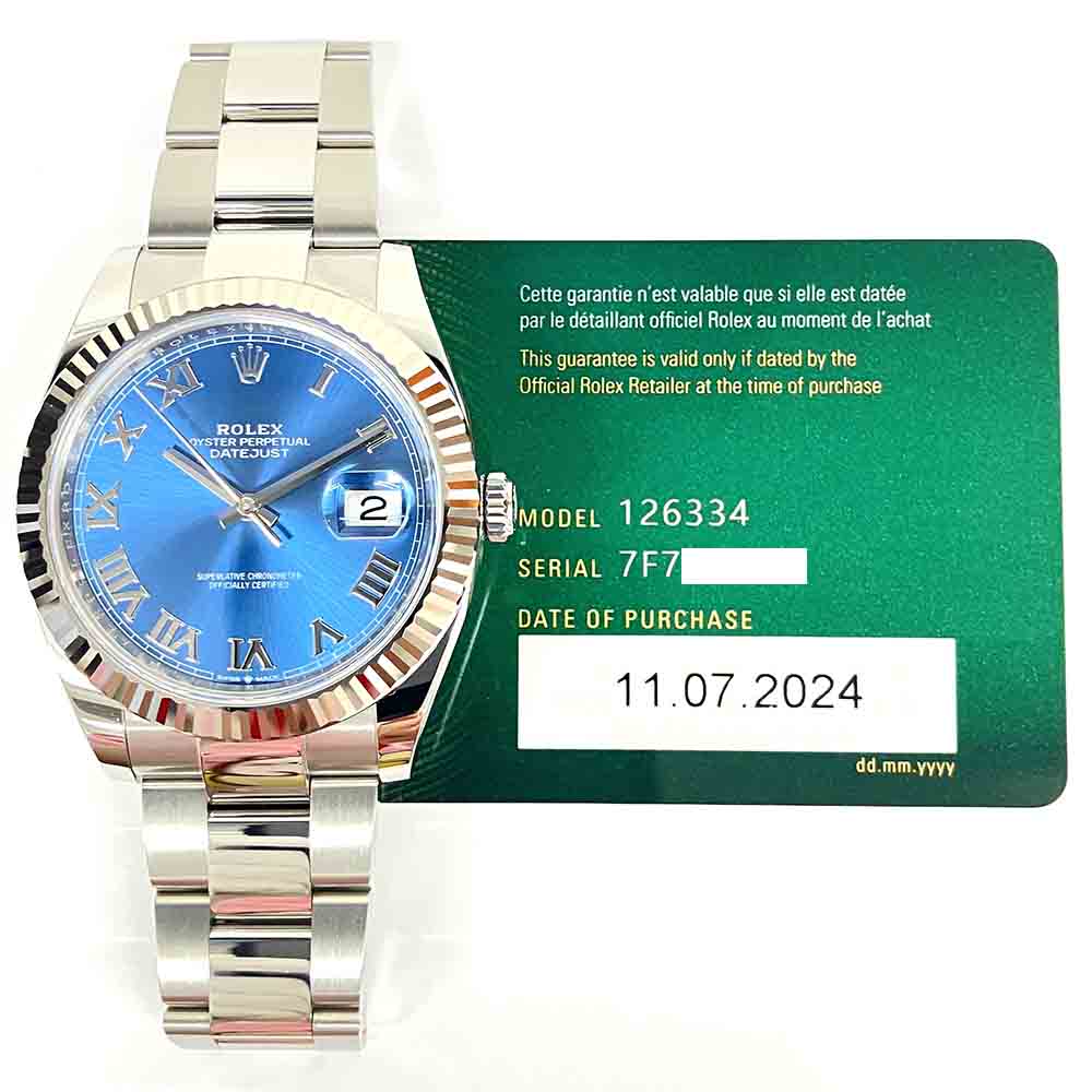 Rolex Datejust 126334-0025 Stainless Steel Watch Blue Roman Dial 2024