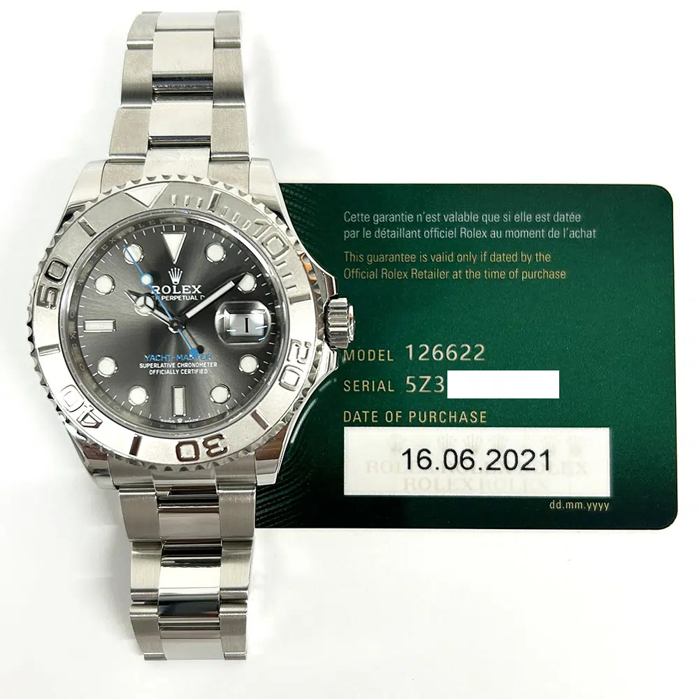 Rolex Slate Dial Yacht-Master 40mm 126622 Platinum & Steel Watch Oyster Bracelet MINT 2021 – image 2